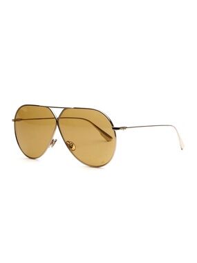 Dior Stellaire 3 Aviator Sunglasses with Gold Lenses - Good Condition w/Case